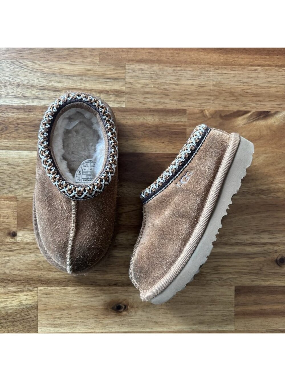 UGG Tasman II Slippers Toddler Size 9 Shoes Chestnut Suede Slip On Minimalist